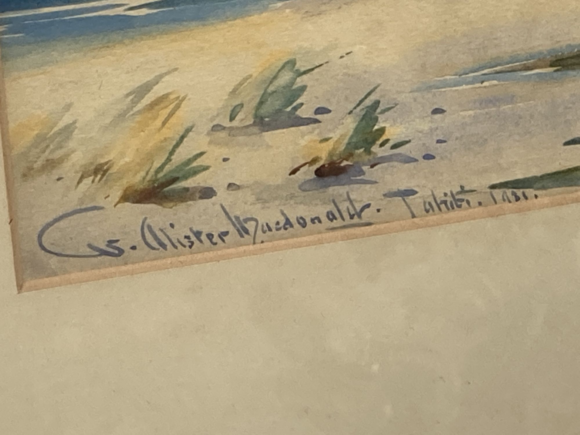 William Alister Macdonald, watercolour, Tahiti 1931, signed, 23 x 37cm